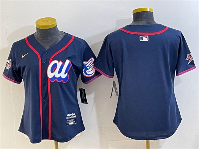 Women's Navy American League Baltimore Orioles Blank 2025 All-Star Edition Limited Stitched Baseball Jersey(Run Small)